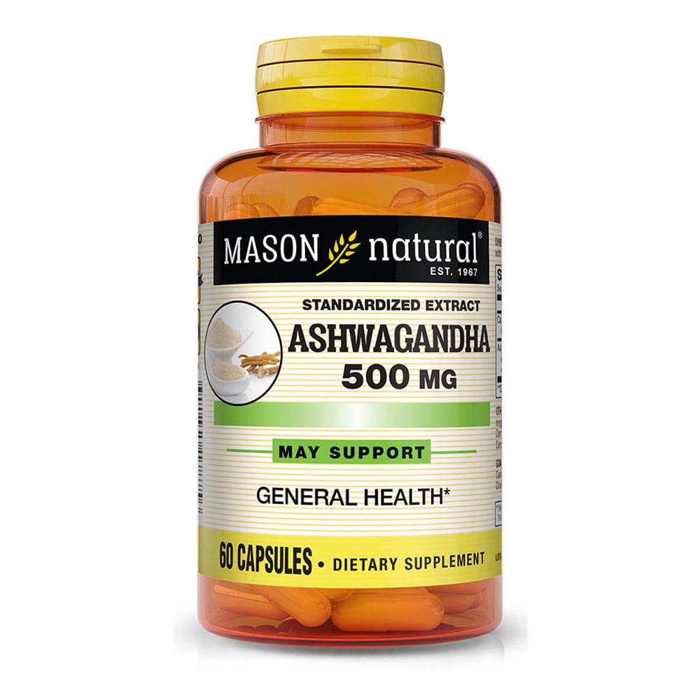 Mason Natural Ashwagandha Standardized Extract 500 mg Capsules, 60 Ea