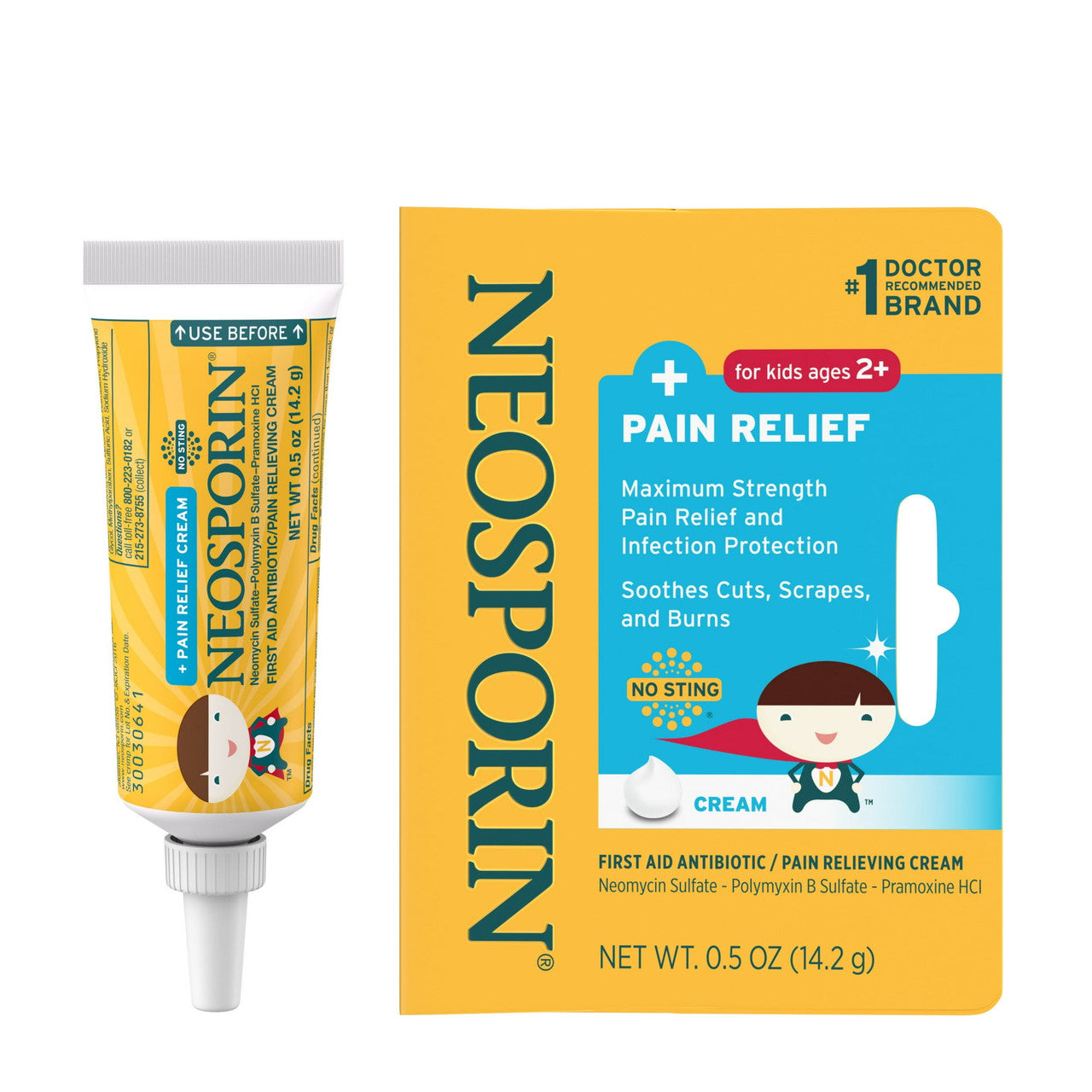 Neosporin Pain Relief Dual Action First Aid Antibiotic Cream for Children, 0.5 Oz