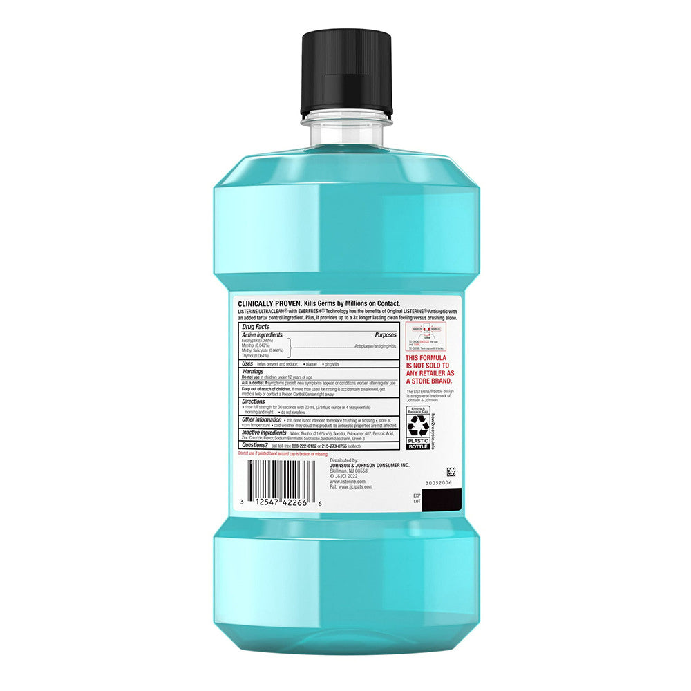 Listerine Ultra Clean Antiseptic Mouthwash, Cool Mint, 1.5 Ltr