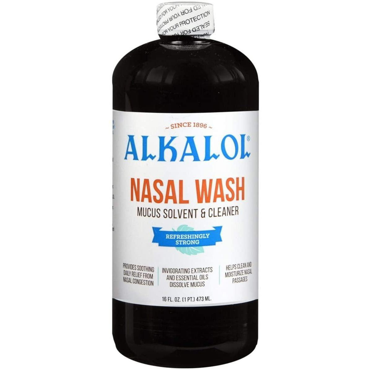 Alkalol Natural Soothing Nasal Wash Mucus Solvent And Cleaner, 16 Oz