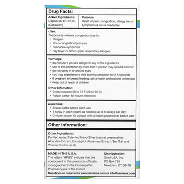 Sinol M Fast Allergy And Sinus Relief All Natural Nasal Spray With Mucoad, 15 Ml