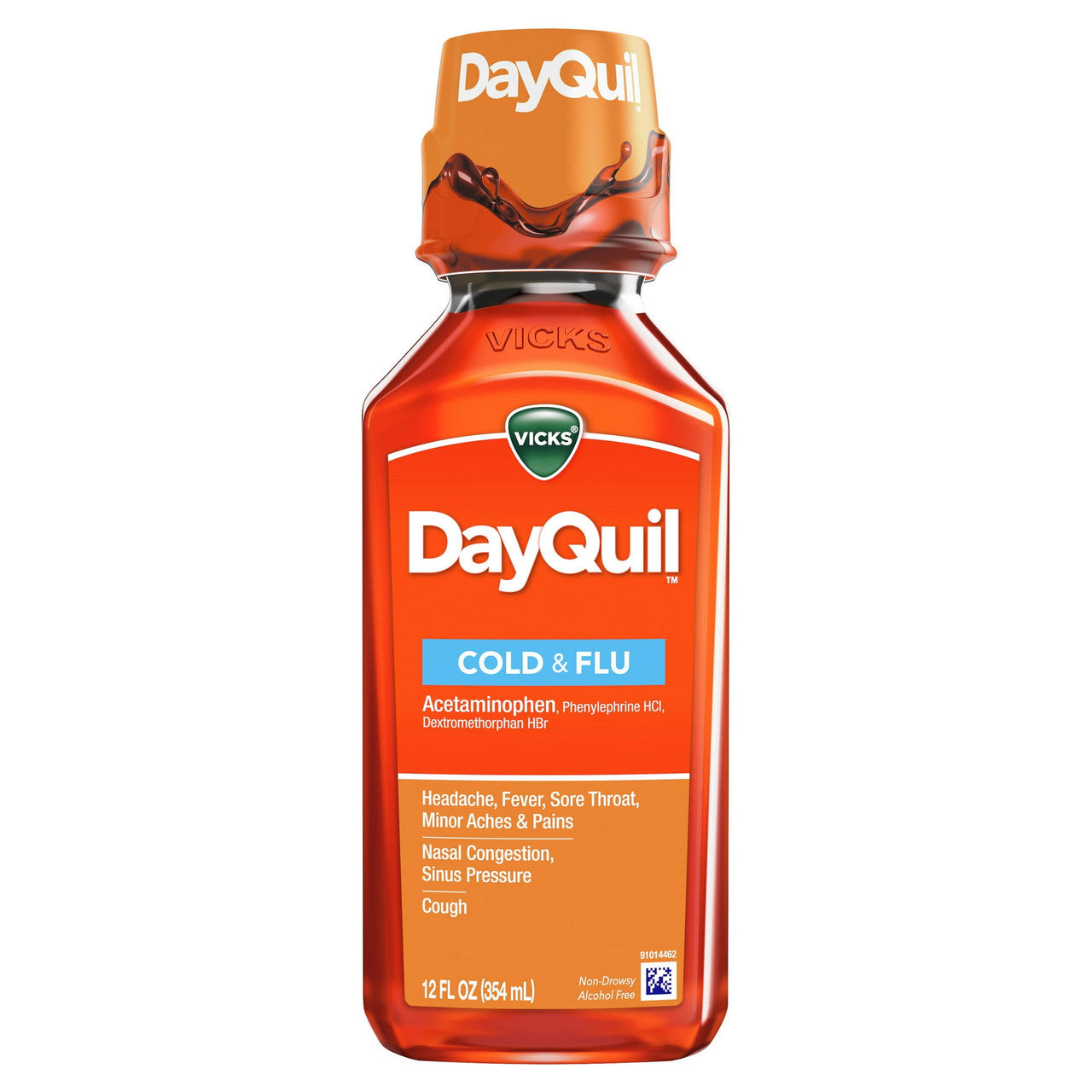Vicks Dayquil Cold And Flu Multi-Symptom Relief Liquid - 12 Oz