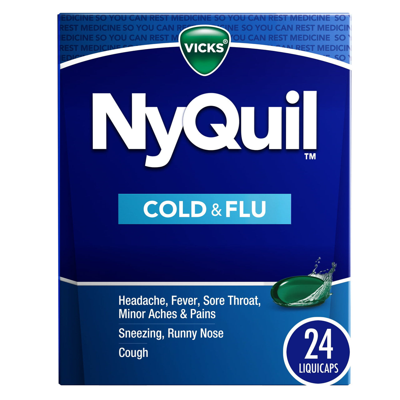 Vicks Nyquil Cold And Flu Night Time Relief Liquicaps, 24 Ea