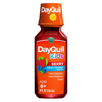 Vicks Dayquil Kids Liquid Cold and Cough Mucus Multi Symptom Relief, Berry Flavor, 8 Oz