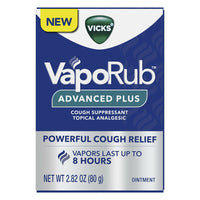 Vicks Vaporub Advanced Plus Cough Suppressant Topical Chest Rub Analgesic Ointment, 2.82 Oz