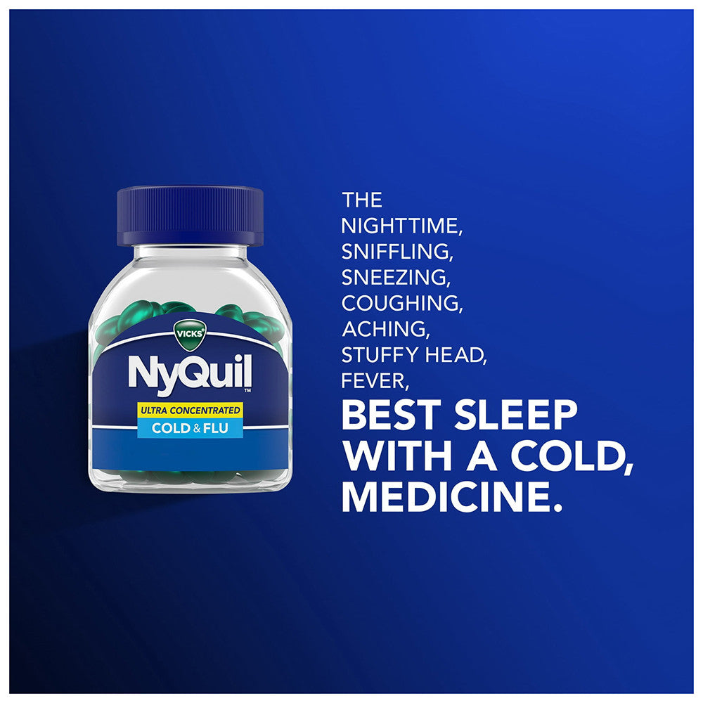 Vicks Dayquil and Nyquil Cold and Flu Ultra Concentrated Liquicaps, 96 Ea