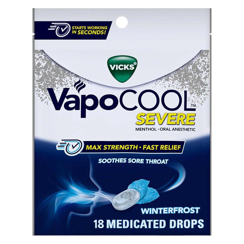 Vicks Vapocool Severe Drops Winterfrost 18Ea