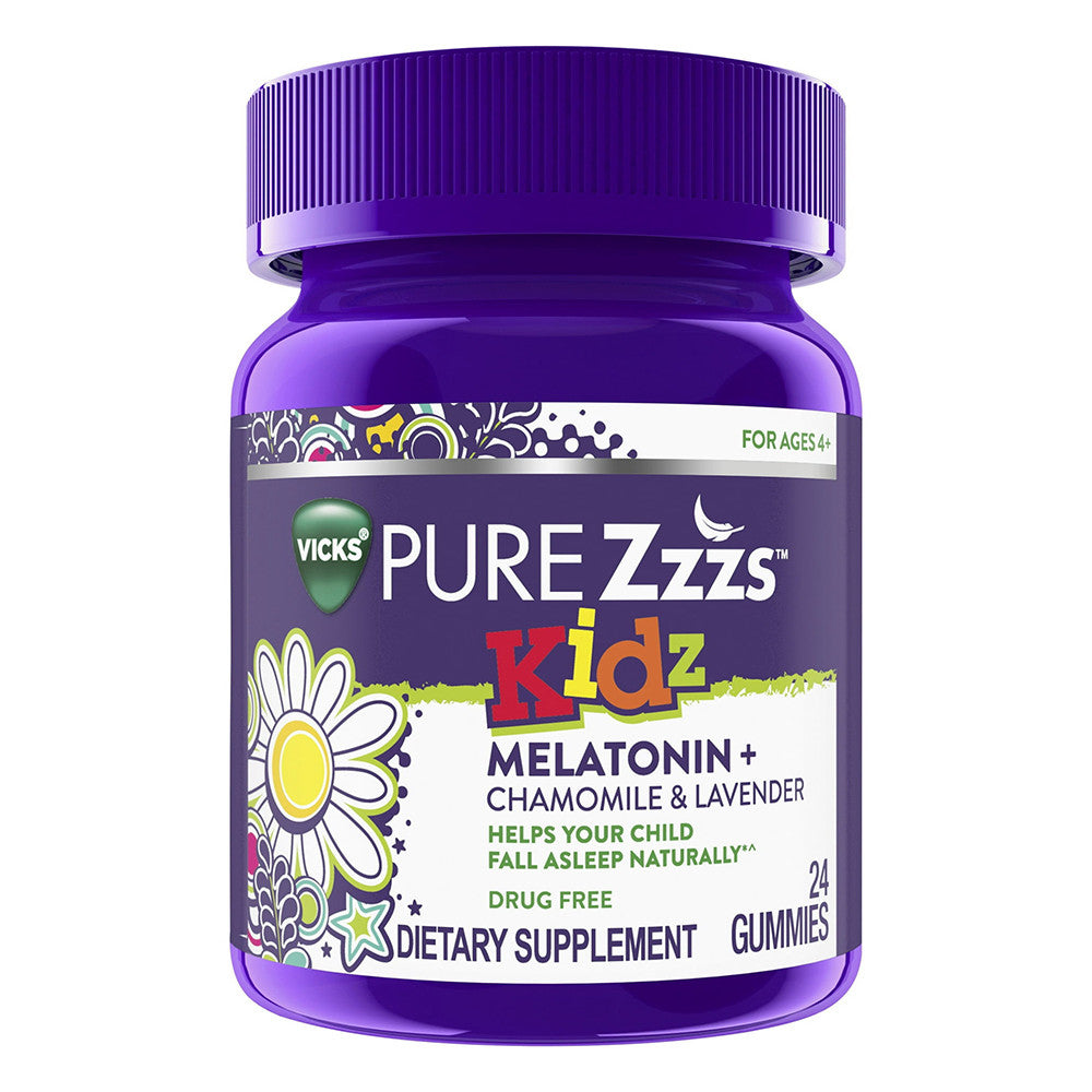 Vicks Pure Zzzs Kidz Melatonin Sleep Aid Gummies for Kids, 24 Ea
