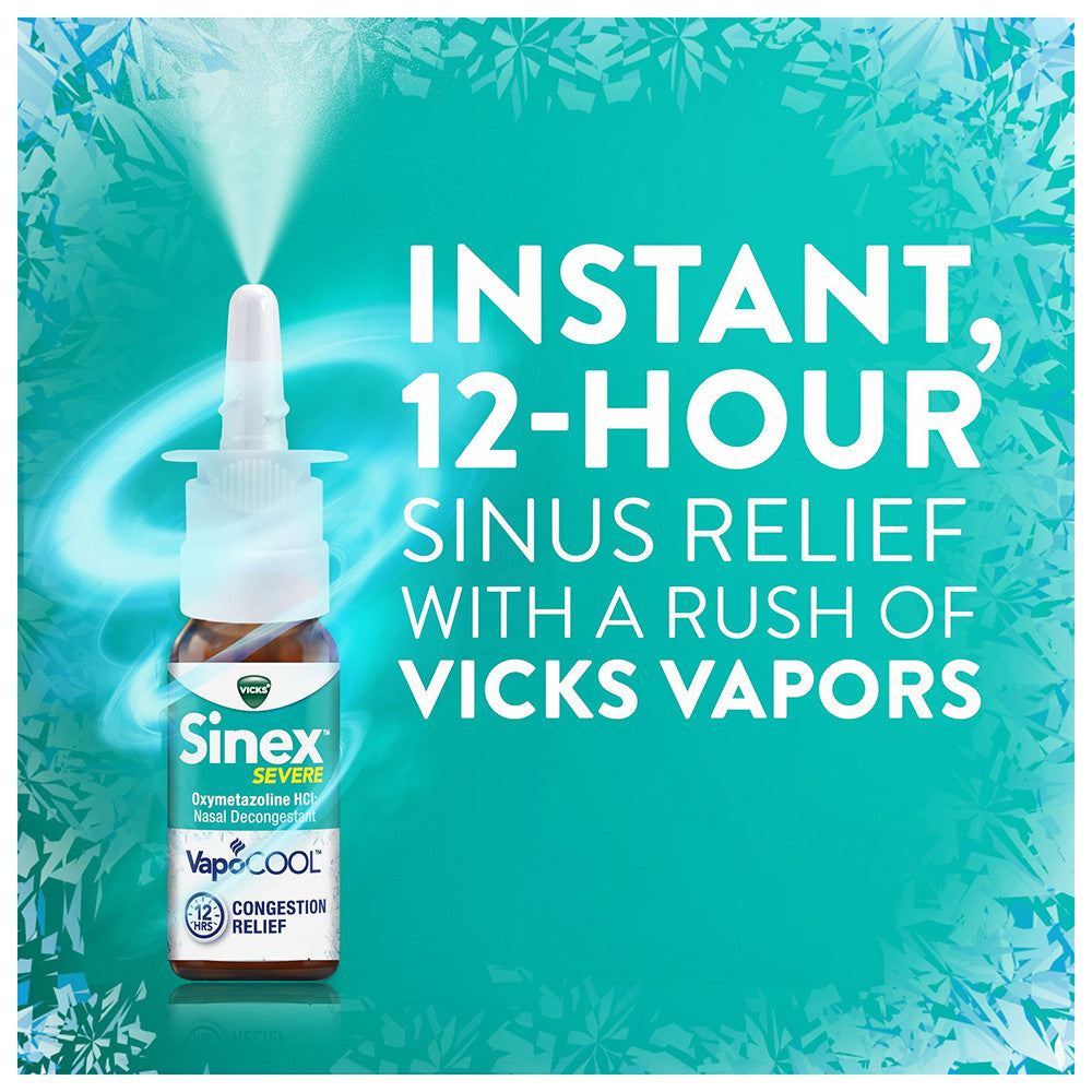 Vicks Sinex Severe Vapocool Ultra Fine Nasal Mist Spray, 0.5 Oz