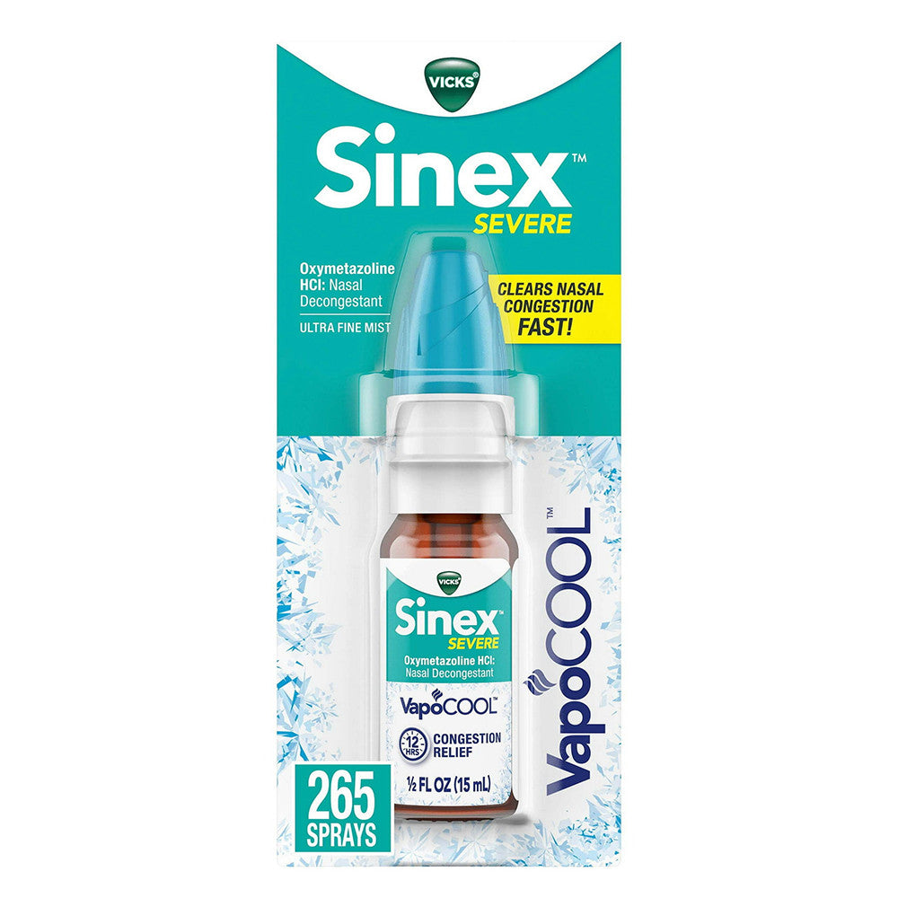 Vicks Sinex Severe Vapocool Ultra Fine Nasal Mist Spray, 0.5 Oz