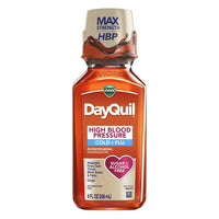Vicks Dayquil High Blood Pressure Cold and Flu Relief Liquid Medicine, 8 Oz