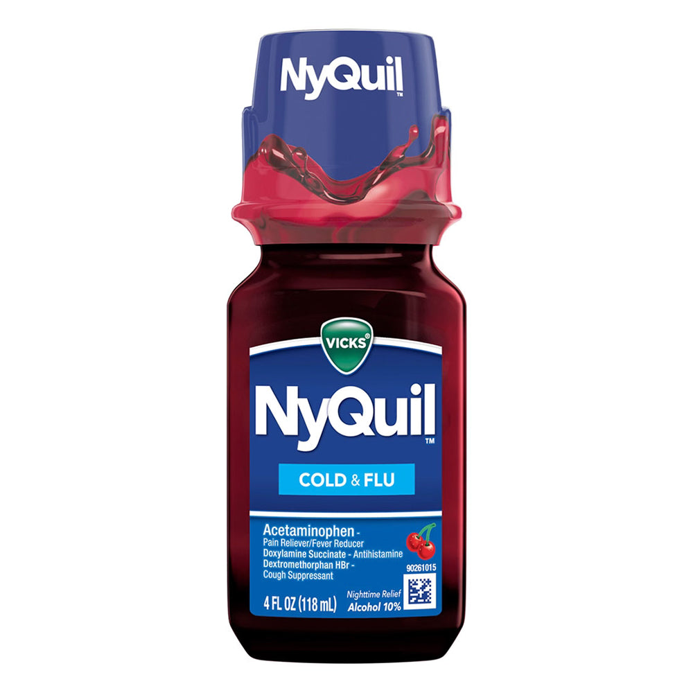 Vicks Nyquil Cold and Flu Cherry Flavor 4Oz (118ml)