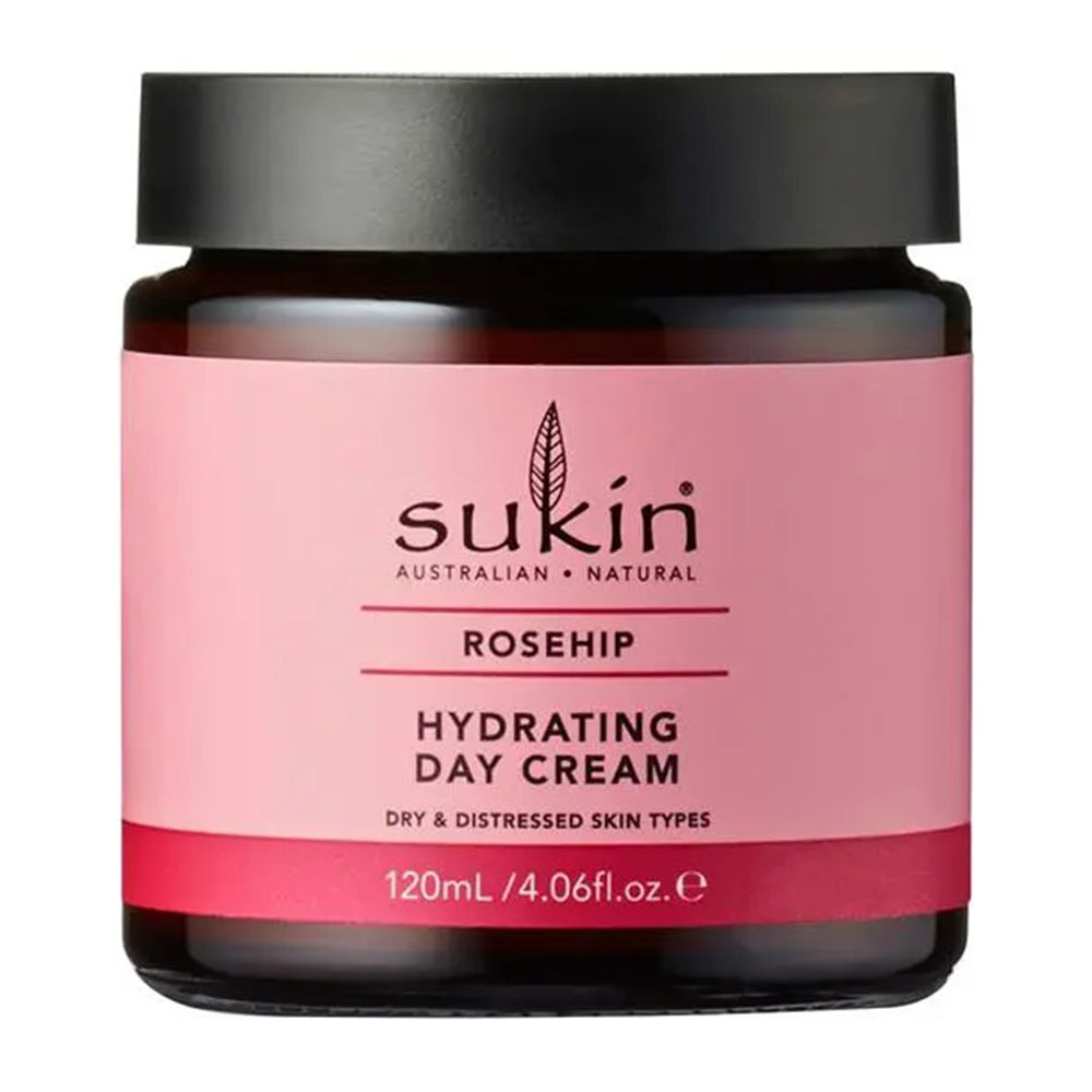 Sukin Rosehip Hydrating Day Cream for Moisturizing and Nourishing Skin 4.06Oz (120ml)
