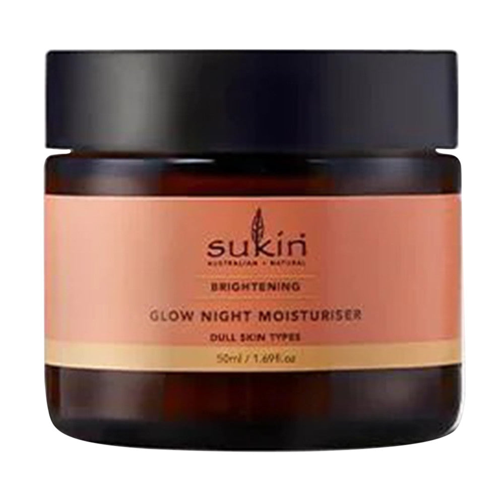 Sukin Brightening Glow Night Moisturiser for Dull Skin, 1.69 Oz
