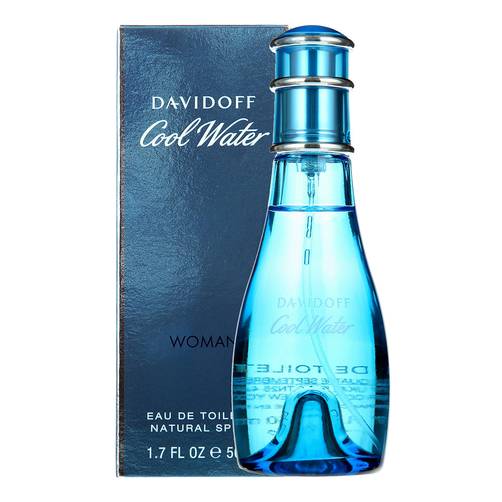 Davidoff Cool Water Eau De Toilette Spray for Women Fresh Aquatic Floral Fragrance 1.7Oz (50ml)