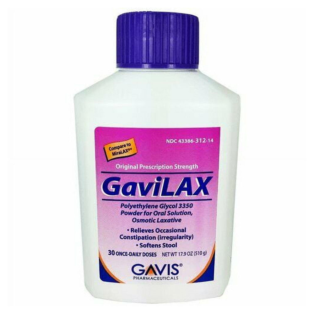 Gavilax Laxative Oral Polyethylene Glycol Solution Powder Relief Digestion, 17.9 Oz