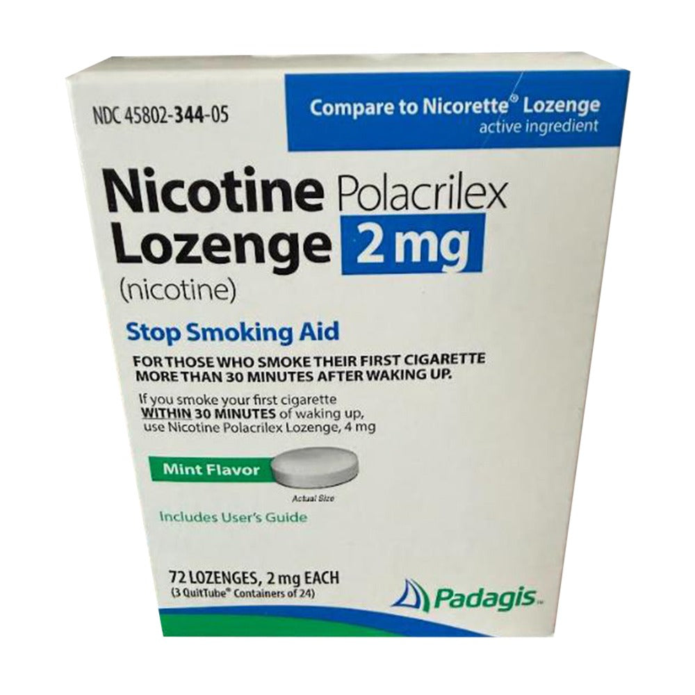 Nicotine Polacrilex Lozenge 2 mg for Stop Smoking Aid, Mint Flavor, 72 Ea