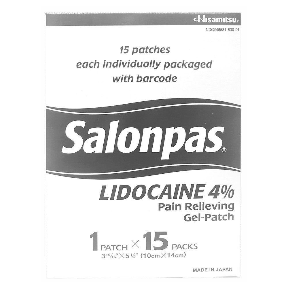 Salonpas Lidocaine Maximum Strength Pain Relieving Gel Patches, 15 Ea