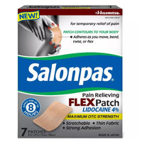 Salonpas Lidocaine 4% Pain Relieving Flex Patch, 7 Ea