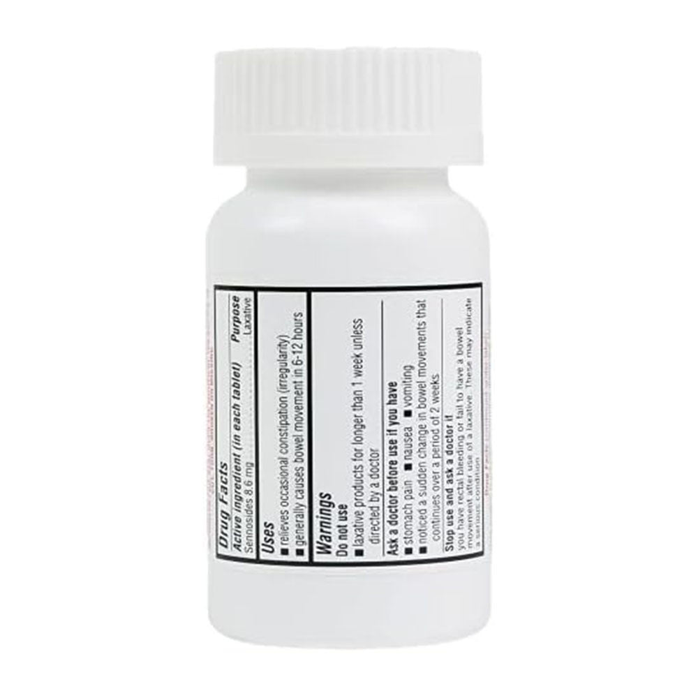 Senna-Time Generic for Senokot Natural Vegetable, Laxative Senna, 8.6 Mg Tablets, 100 Ea