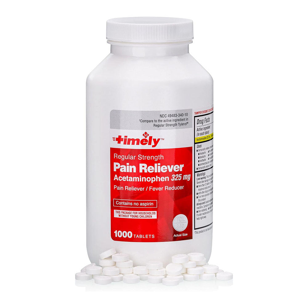 Timely by Time Cap Labs, Regular Strength Pain Relief Tablet, 325 MG, 1000 Ea