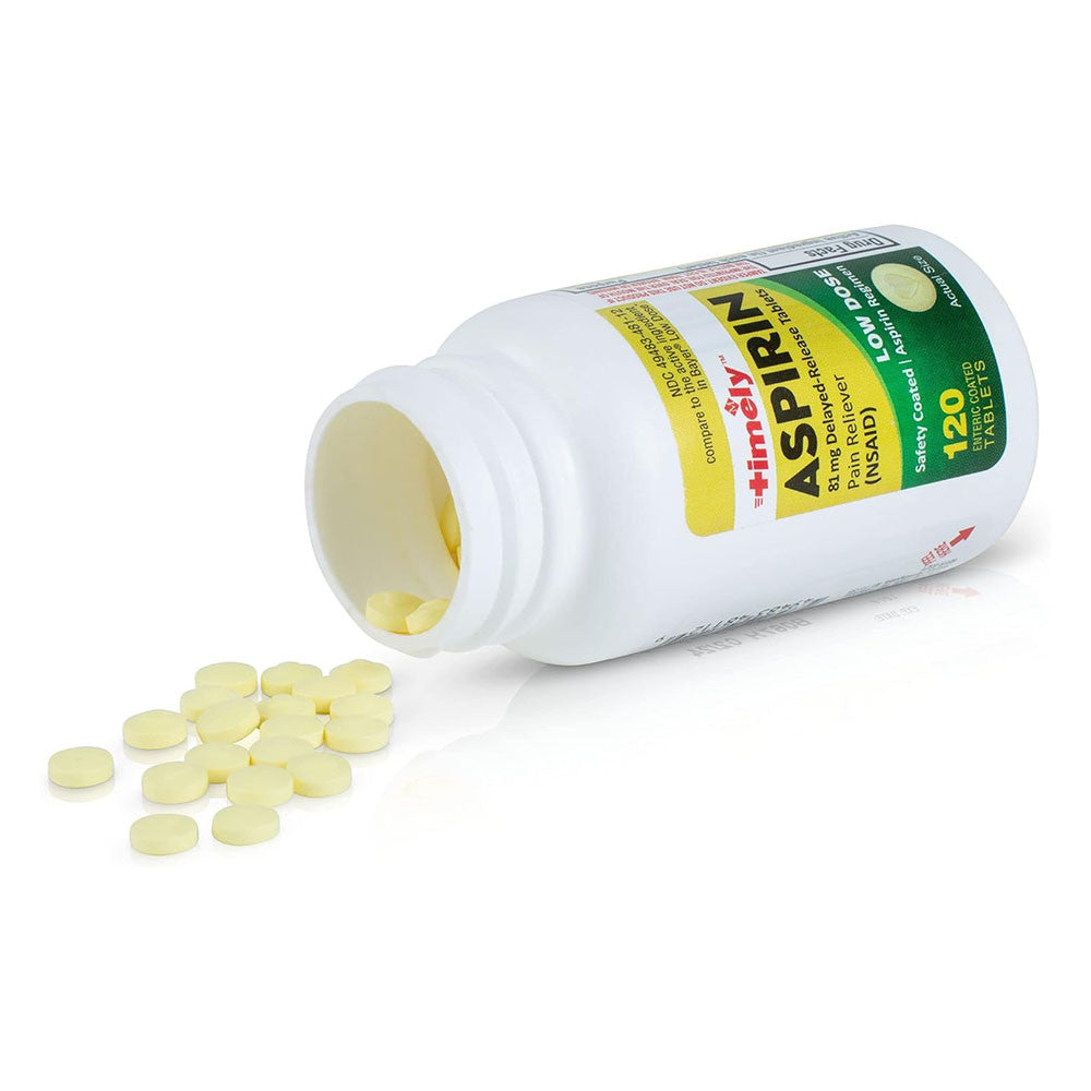 Timely by Time Cap Labs Low Dose Aspirin 81mg Tablets, 120 Ea