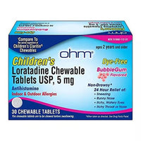 Ohm Childrens Antihistamine Loratadine Chewable Tablets, Bubblegum, 30 Ea
