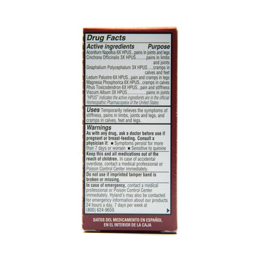 Hylands Naturals Leg Cramp Tablets, Natural Relief of Calf and Foot Cramp, 100 Count
