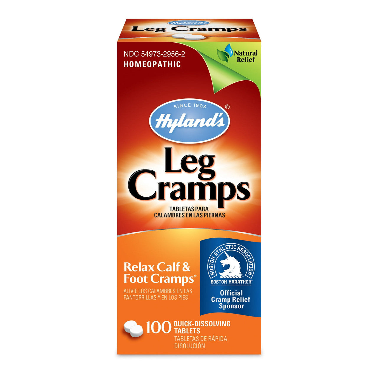Hylands Naturals Leg Cramp Tablets, Natural Relief of Calf and Foot Cramp, 100 Count