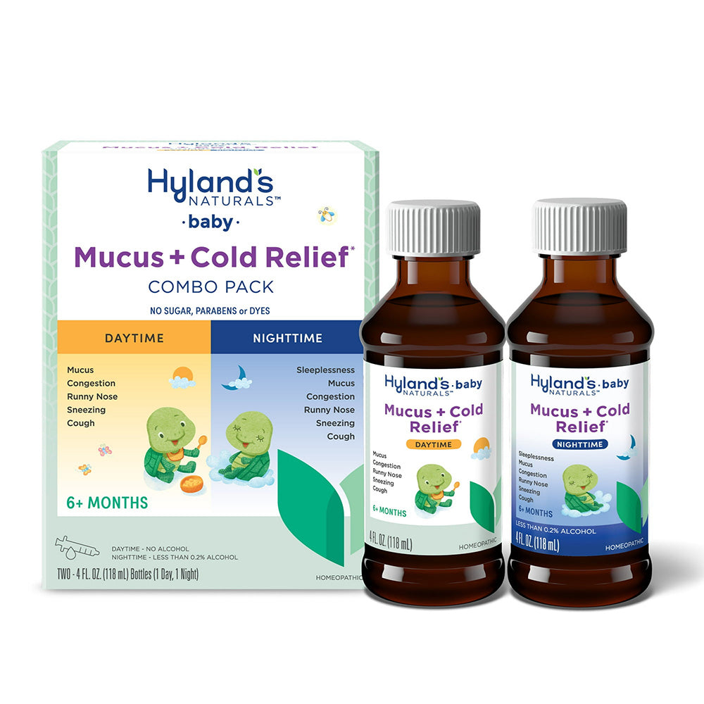 Hylands Baby Day and Night Syrup for Mucus and Cold Relief 4Oz (118ml) 2Ea