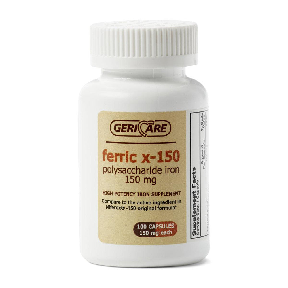 Geri Care Ferric X-150 Polysaccharide Iron Capsules, 100 Ea