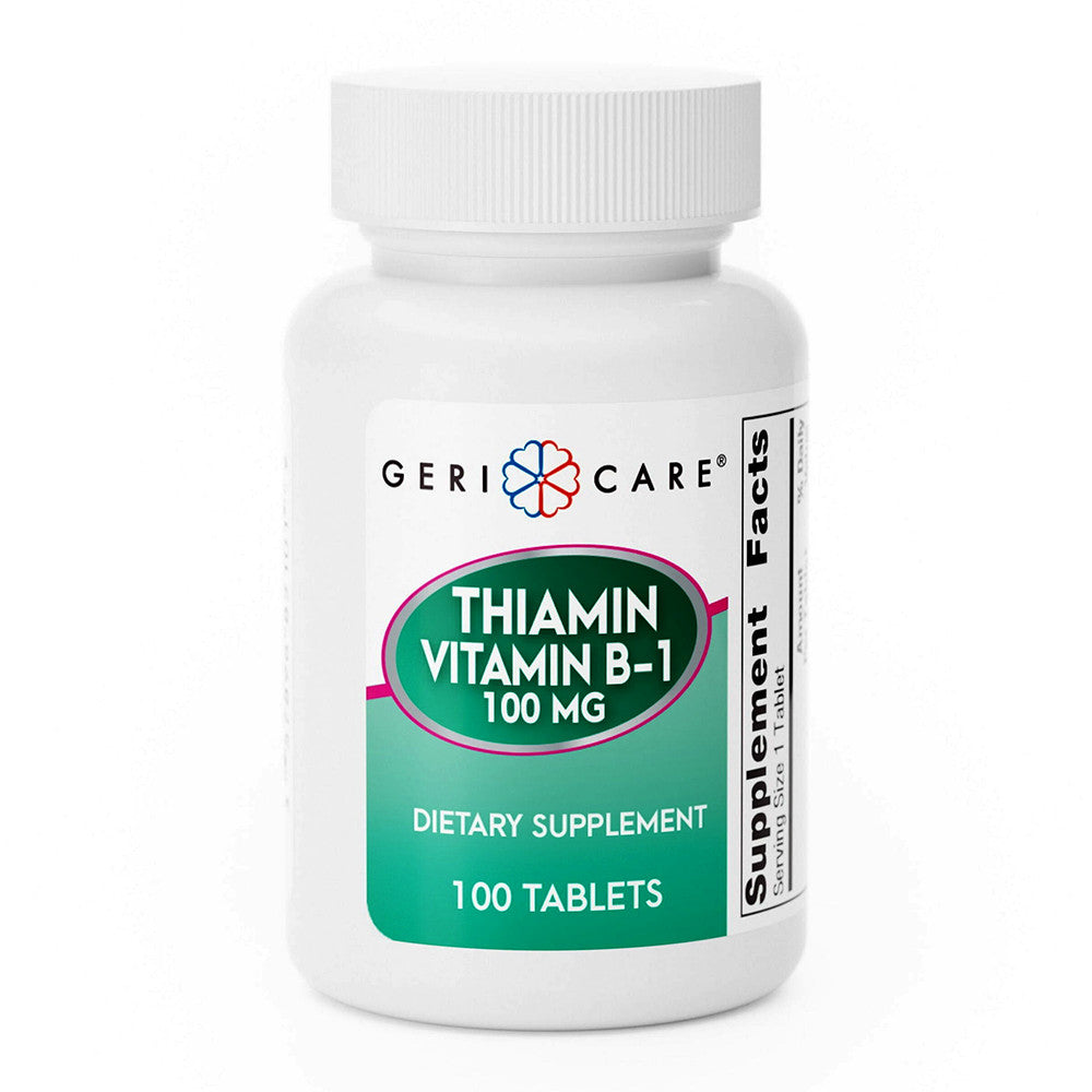 Geri Care Thiamin Vitamin B1 Dietary Supplement 100 Mg Tablets, 100 Ea