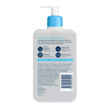 CeraVe Renewing SA Face Wash With Hyaluronic Acid, 16 Oz