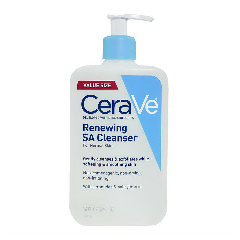 CeraVe Renewing SA Face Wash With Hyaluronic Acid, 16 Oz