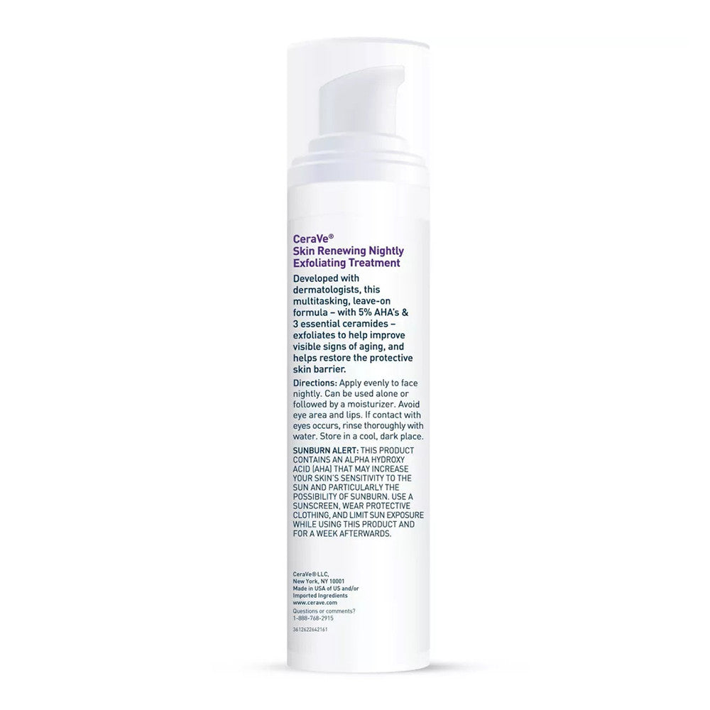 CeraVe Skin Renewing Nightly Exfoliating Treatment Serum With Glycolic Acid, 1 Oz