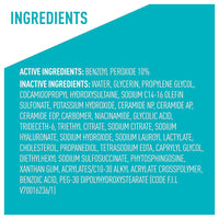 CeraVe Acne Foaming Cream Wash with 10% Benzoyl Peroxide for Face and Body Fragrance Free, 5.0 Oz