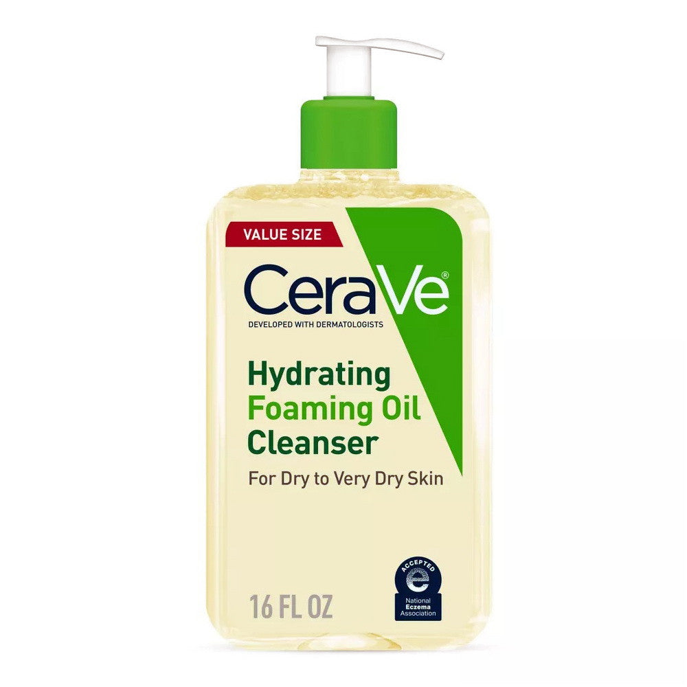 CeraVe Hydrating Foaming Oil Cleanser for Dry to Very Dry Skin Fragrance Free, 16 Oz