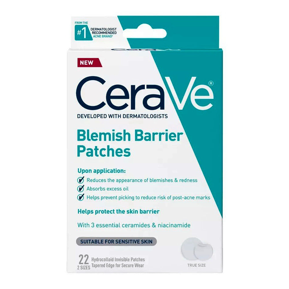 CeraVe Blemish Barrier Acne Patches Hydrocolloid Spot Treatment for Clear Skin 22Ea