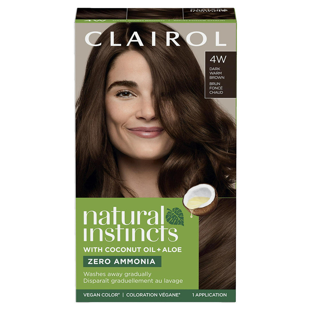 Clairol Natural Instincts Demi- Permanent Hair Color Creme, 4W Dark Warm Brown, 1 Ea
