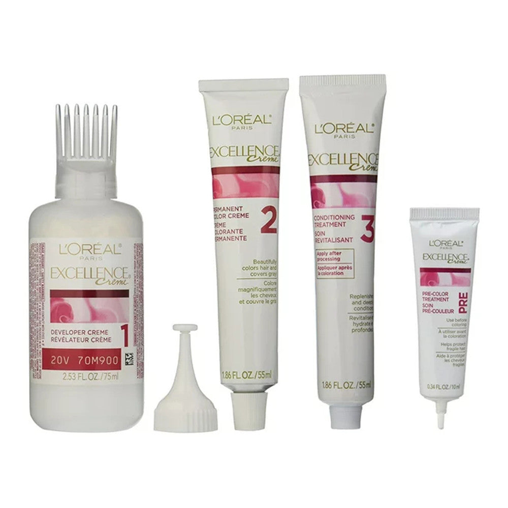 Loreal Excellence Triple Protection Hair Color Creme, 6R Light Auburn - 1 Ea