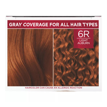 Loreal Excellence Triple Protection Hair Color Creme, 6R Light Auburn - 1 Ea