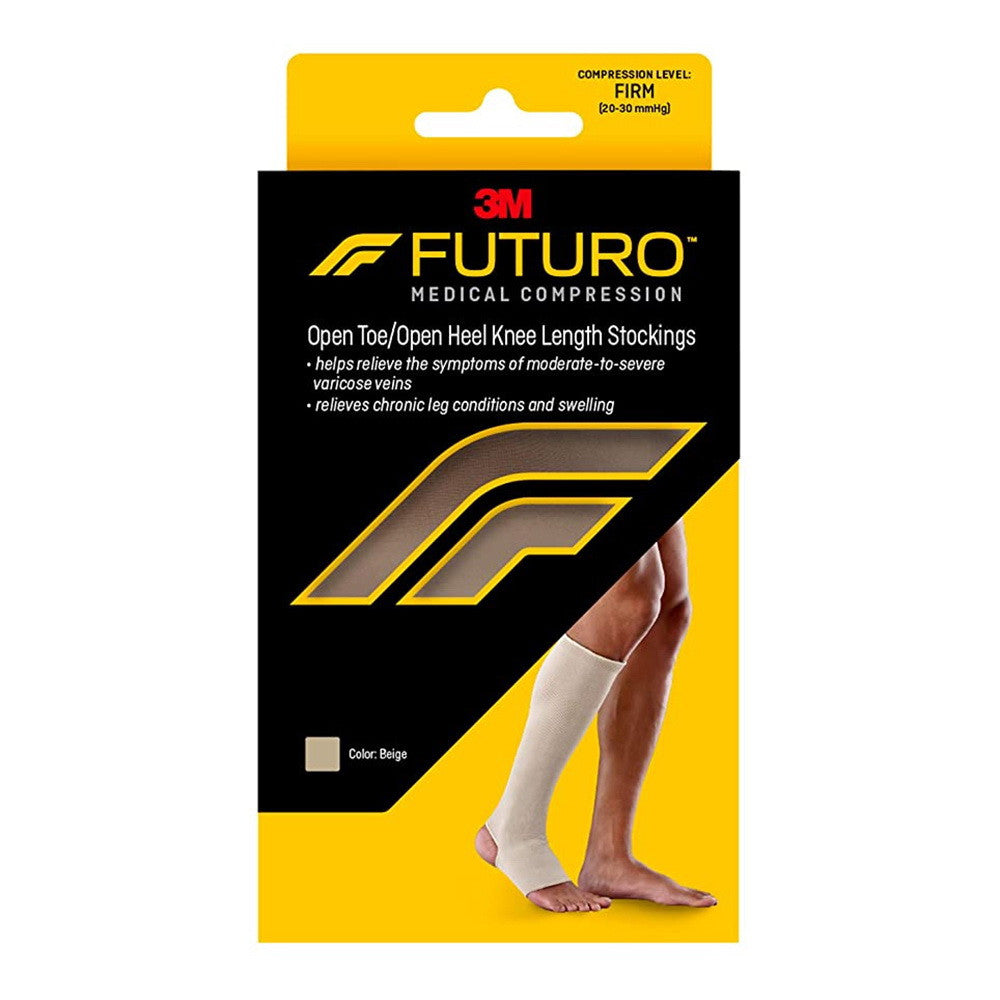 Futuro Open Toe/Open Heel Knee Length Stocking, Beige, Medium, 1 pr