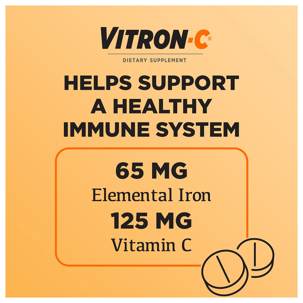 Vitron - C High Potency Iron Supplement Tablets - 60 Ea