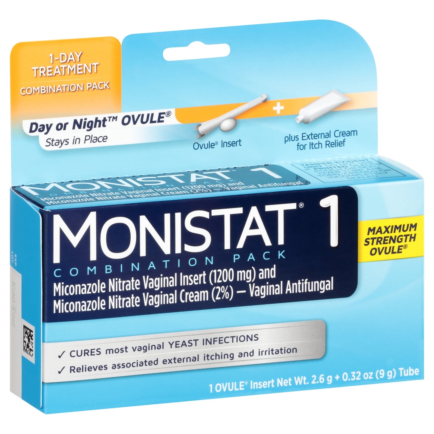 Monistat 1 Vaginal Antifungal Combination Pack Day Or Night - 1 Ea