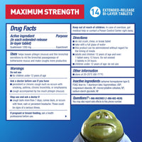 Mucinex Maximum Strength Extended-Release Bi-Layer Tablets - 14 Ea