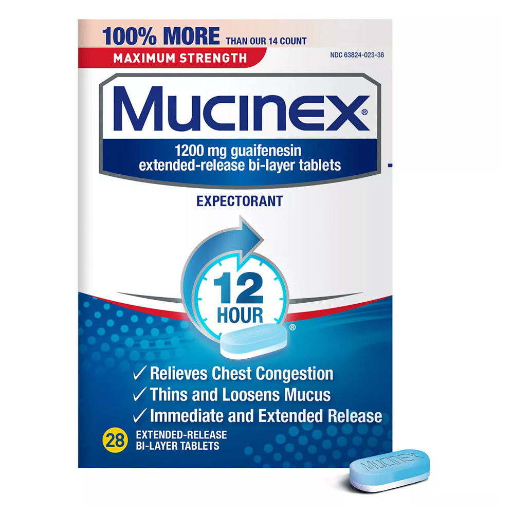 Mucinex Expectorant Maximum Strength 1200 Mg, Tablets - 28 Ea