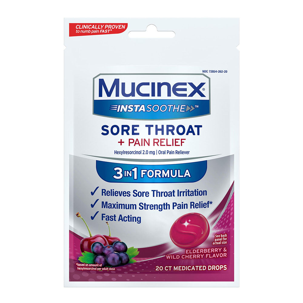 Mucinex Insta Soothe Drops, Elderberry And Wild Cherry, 20 Ea