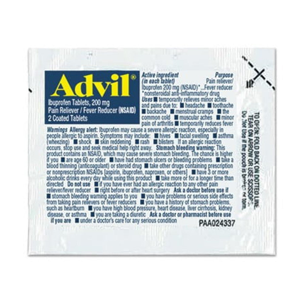 Advil Ibuprofen Tablets 200Mg, Refill Pack, Two Tablets Per Packet, 30 Ea