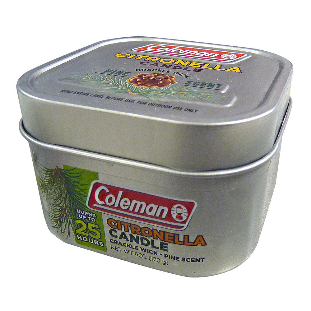 Coleman Repellents Pine Citronella Candle Tin, 6 Oz