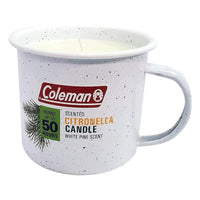 Coleman Retro Logging Citronella White Mug Candle with Pine Scent, 50 Hours, 6 Oz, 6 Pack